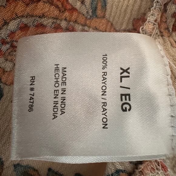 Bila Women XL BOHO Dress Midi 3 tiers Paisley - Picture 4 of 12